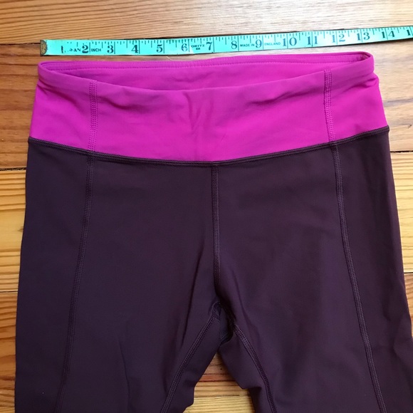 Lululemon Maroon Pink Capris Leggings, EUC, 6 - Picture 3 of 12